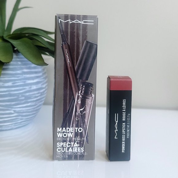 SOLD MAC Brow Made to WOW Set + Lipstick NWT - Picture 2 of 10